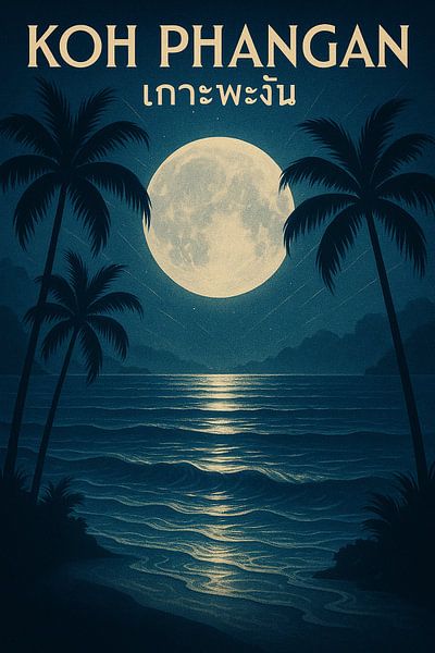 Pleine lune sur Koh Phangan - Sérénité nocturne sur une île thaïlandaise de rêve par Travel Shop