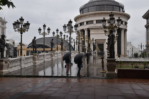 Statue Bridge in the Rain 2