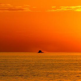 Coucher de soleil sur la mer sur Dennis Das