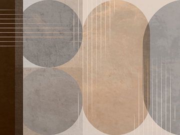 Mid-Century Bauhaus Boog Curves Geometrie Abstractie van Mad Dog Art
