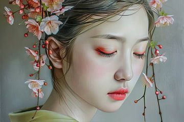 schilderachtige japanse kunst Geisha van Egon Zitter