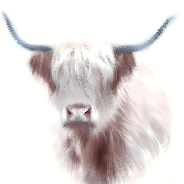Minimalist portrait of a Scottish Highlander white background by Maud De Vries