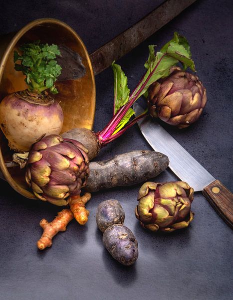 Still life with artichokes by Alex Neumayer