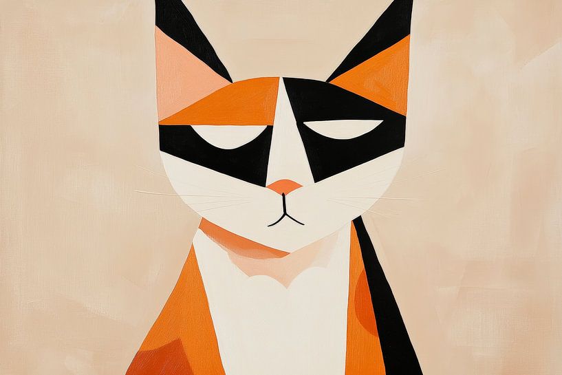 Geometrische Anmut – Katzenporträt von Poster Art Shop