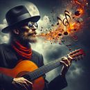 Man with guitar by Bernhard Karssies thumbnail