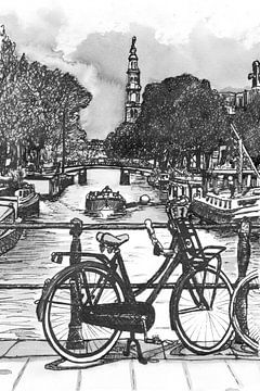 Prinsengracht Westerkerk Amsterdam Nederland van Hendrik-Jan Kornelis