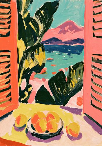 A view of the Mediterranean with lemon trees by Niklas Maximilian