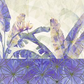 Collage de bananes tropicales abstraites sur Vlindertuin-Art