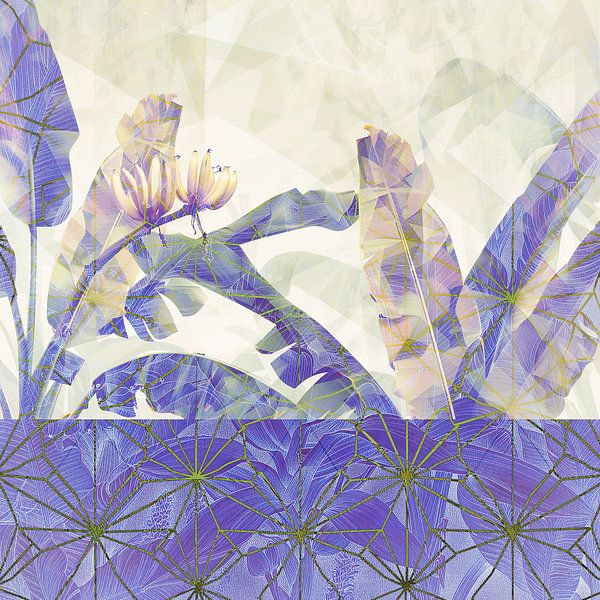 Tropische Banane Collage abstrakt von Vlindertuin-Art