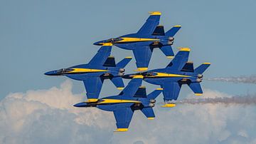 Blue Angels during Diamond Formation Pass. by Jaap van den Berg