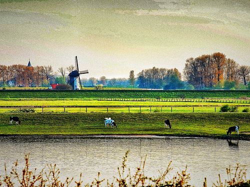 Dutch landscape with a windmill