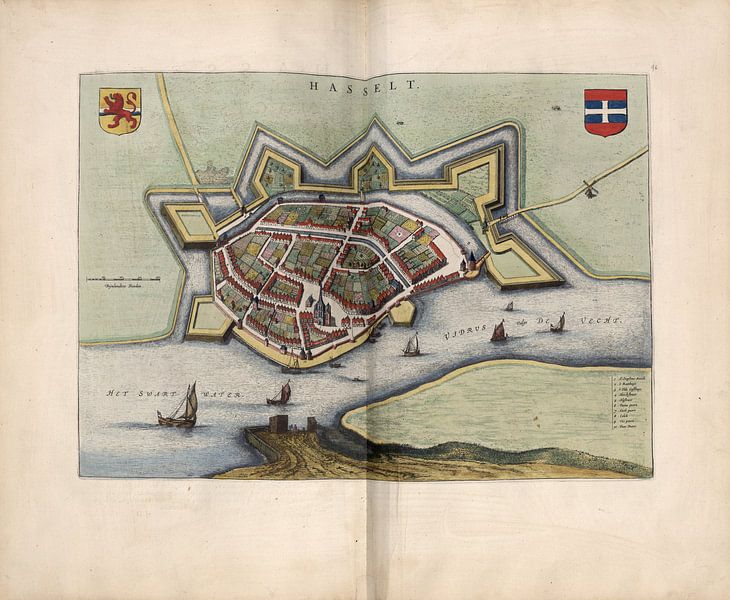 Hasselt, Stadsplattegrond Joan Blaeu 1652 van Atelier Liesjes