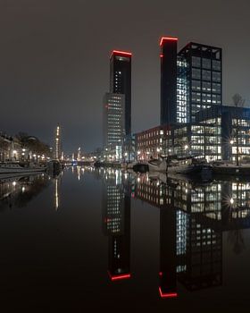 Die Skyline von Leeuwarden im Abendlicht