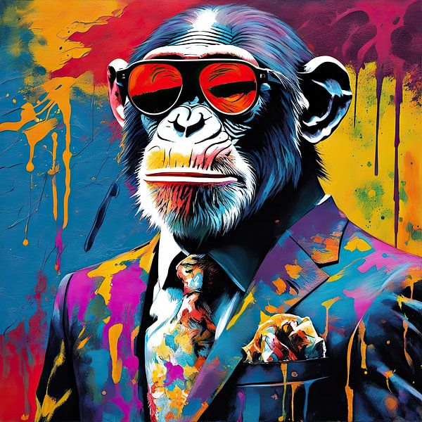 PopArt Chimp 01.32 von Blickfänger Gemälde