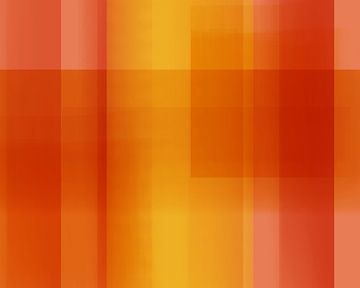 Abstracte kleurblokken in heldere pasteltinten. Rood, oranje, geel. van Dina Dankers