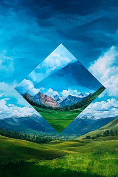 Mountain landscape in diamond format by Poster Art Shop