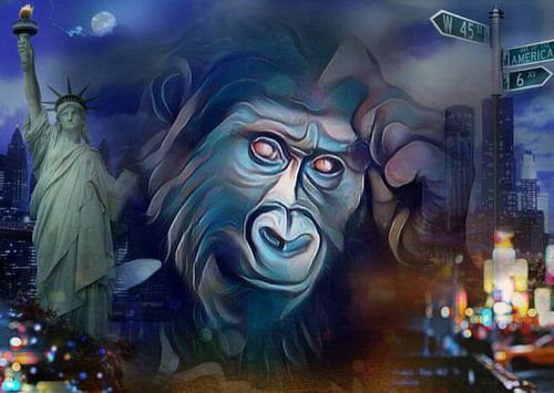 King Kong, Gorilla , New York, Animal Print