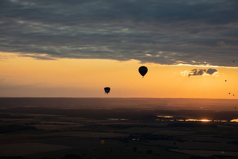 Hot Air Balloon at night by Cornelius Fontaine