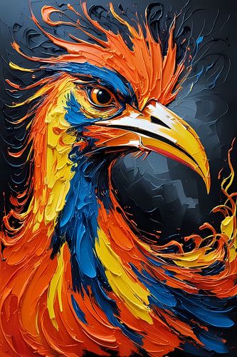 Kleurrijke abstracte vogelkunst