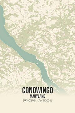Vintage landkaart van Conowingo (Maryland), USA. van MijnStadsPoster