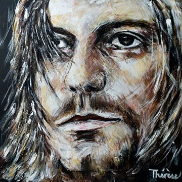Portret van Kurt Cobain, Kurt Donald Cobain van Therese Brals