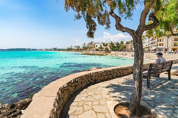 View of seaside at Cala Millor beach on Mallorca, Spain Balearic Islands by Alex Winter