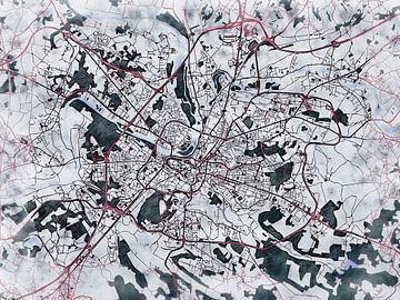 Kaart van Angoulême in de stijl 'White Winter' van Maporia
