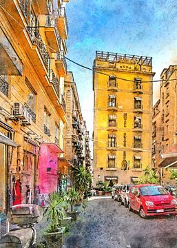 Neapol Napoli Italië stadskunst #Napoli van JBJart Justyna Jaszke