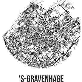 's-Gravenhage (Zuid-Holland) | Landkaart | Zwart-wit van Rezona