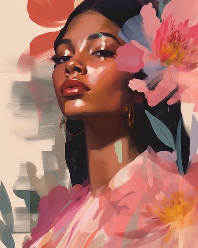 Modern en kleurrijk portret