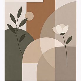 Équilibre botanique abstrait dans des formes douces et terreuses sur Dodik Hariyono