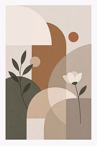 Abstract Botanical Balance in Soft Earthy Shapes