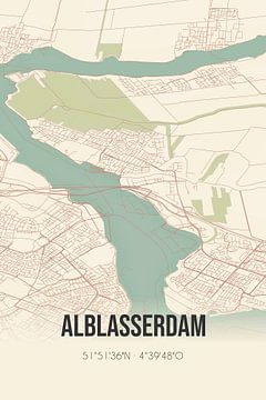 Alte Karte von Alblasserdam (Südholland) von Rezona