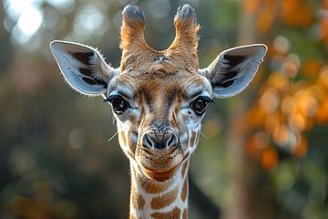 Realistic portrait of a giraffe by Art & Soul Creations