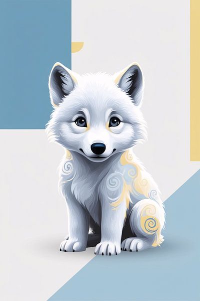 Mignon bébé loup avec motifs par Art & Soul Creations
