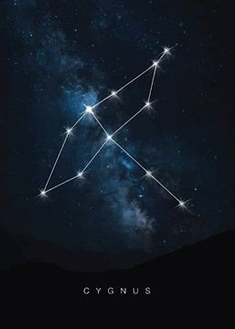 Hemelse Zwaan: Sterrenbeeld Cygnus Poster van Himler Razan