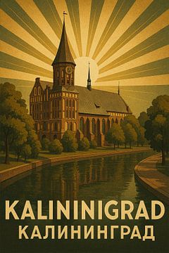 Affiche de la cathédrale de Kaliningrad Königsberg - Architecture gothique et art fluvial