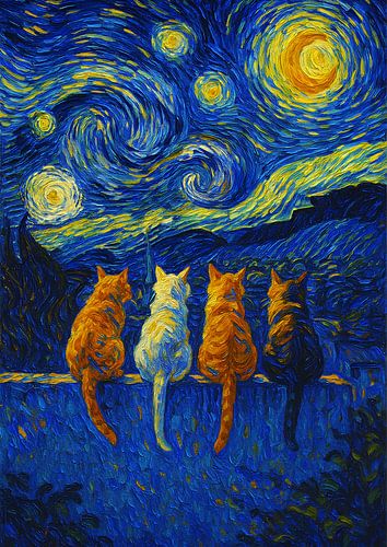 Chat X Nuit étoilée