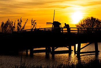 Coucher de soleil à Kinderdijk