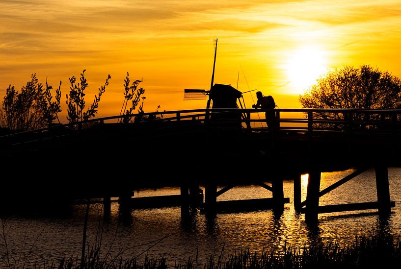 Sonnenuntergang in Kinderdijk von Mirjam Akkerman- de Bruijn