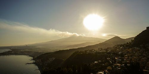 ätna bij zonsondergang