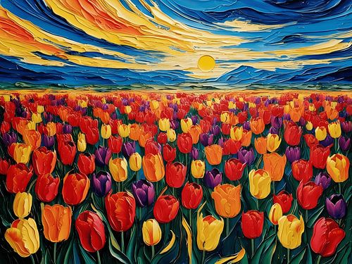 "Der Tanz der Tulpen im Abendlicht"