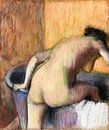 Nackte Dame. Badende Frau, die in eine Badewanne steigt, Edgar Degas (ca. 1890) von Atelier Liesjes Miniaturansicht