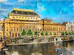 Prague watercolor art #Prague