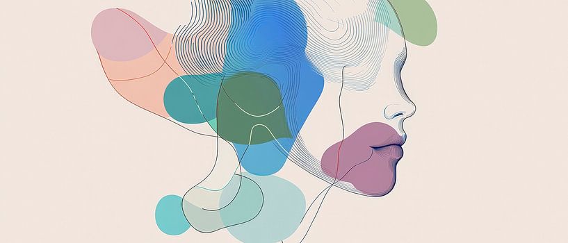 Colourful contours of a dreamy figure by Poster Art Shop
