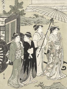 Vintage Japanse courtisanes  - Vintage Japanse kunst - Japanse vrouwen in kimono's - van www.annemiekebezemer.nl