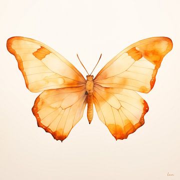 Schmetterling Aquarell in Gelb von Lauri Creates