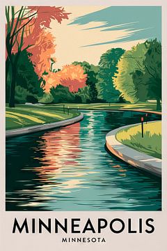 Minneapolis, Minnesota Vintage Travel Poster by Poster Art Shop