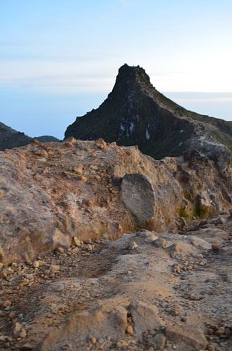 Op de top van een vulkaan