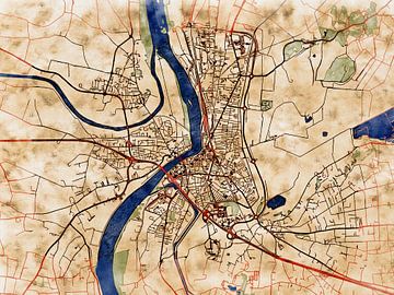 Map of Arles with the style 'Serene Summer' by Maporia